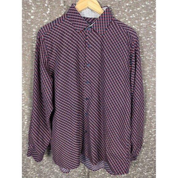 Azaro Uomo Men's Button Down Collared Shirt Slim Fit 2XL - Picture 1 of 6